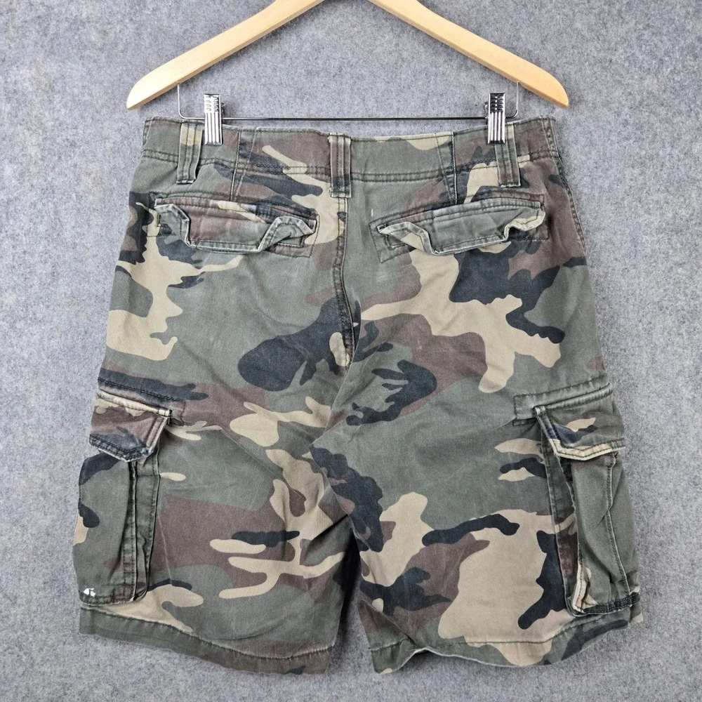 Old Navy Cargo Shorts Mens 32 Green Camo Woodland Tactical Gorpcore Skater Y2k